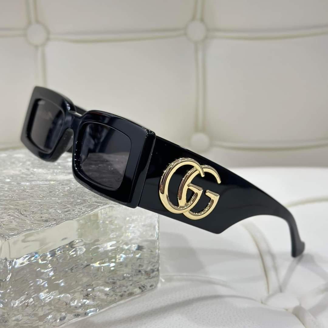 image of New Gucci Gg1425S - 001 Logo Sunglasses in Black, Men's