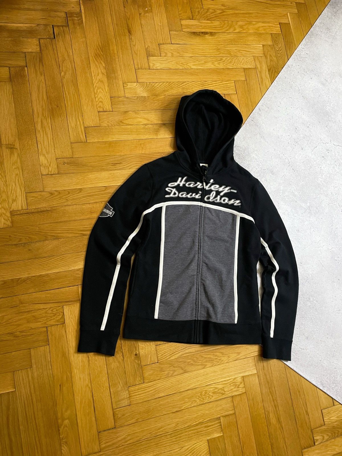Harley Davidson Vintage Y2K Harley Davidson Zip Black Hoodie Size US S / EU 44-46 / 1 - 3 Thumbnail
