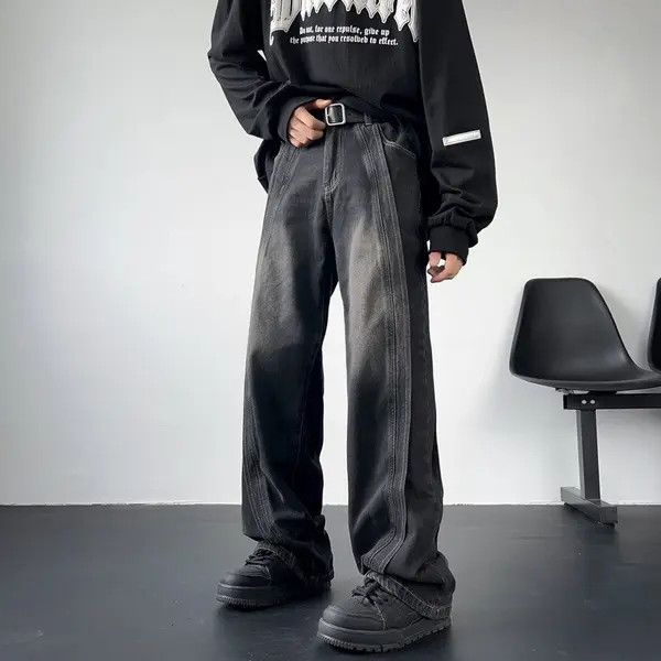 VIBE Baggy Black Stripe Denim Jeans Size US 30 / EU 46 - 1 Thumbnail