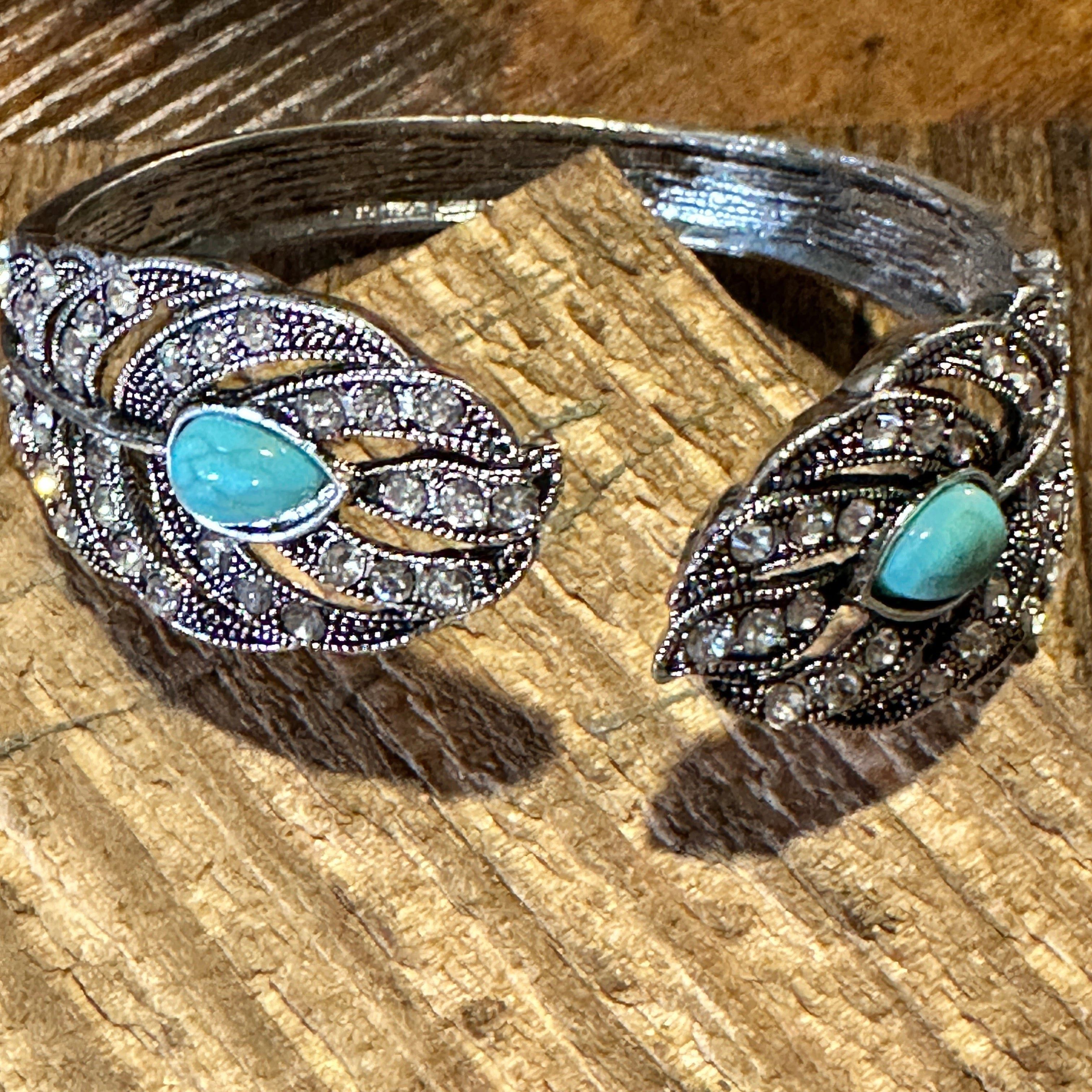 Other Boho Vintage Southwestern Cowgirl Crystal CZ Cuff Bracelet, Size ONE SIZE - 5 Thumbnail