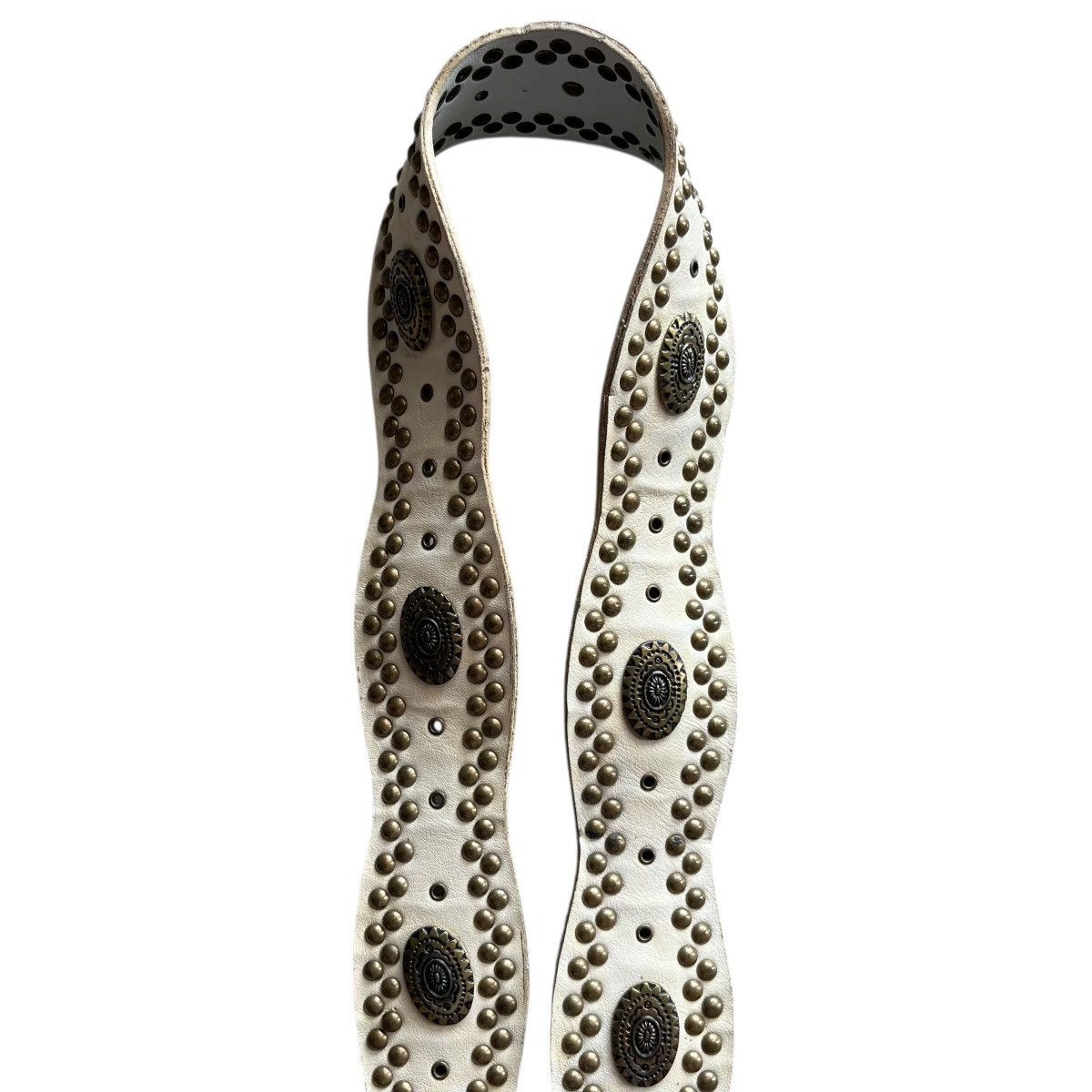 Japanese Brand Vintage Western Studded Wide Belt KMrii style Size 30 - 6 Thumbnail