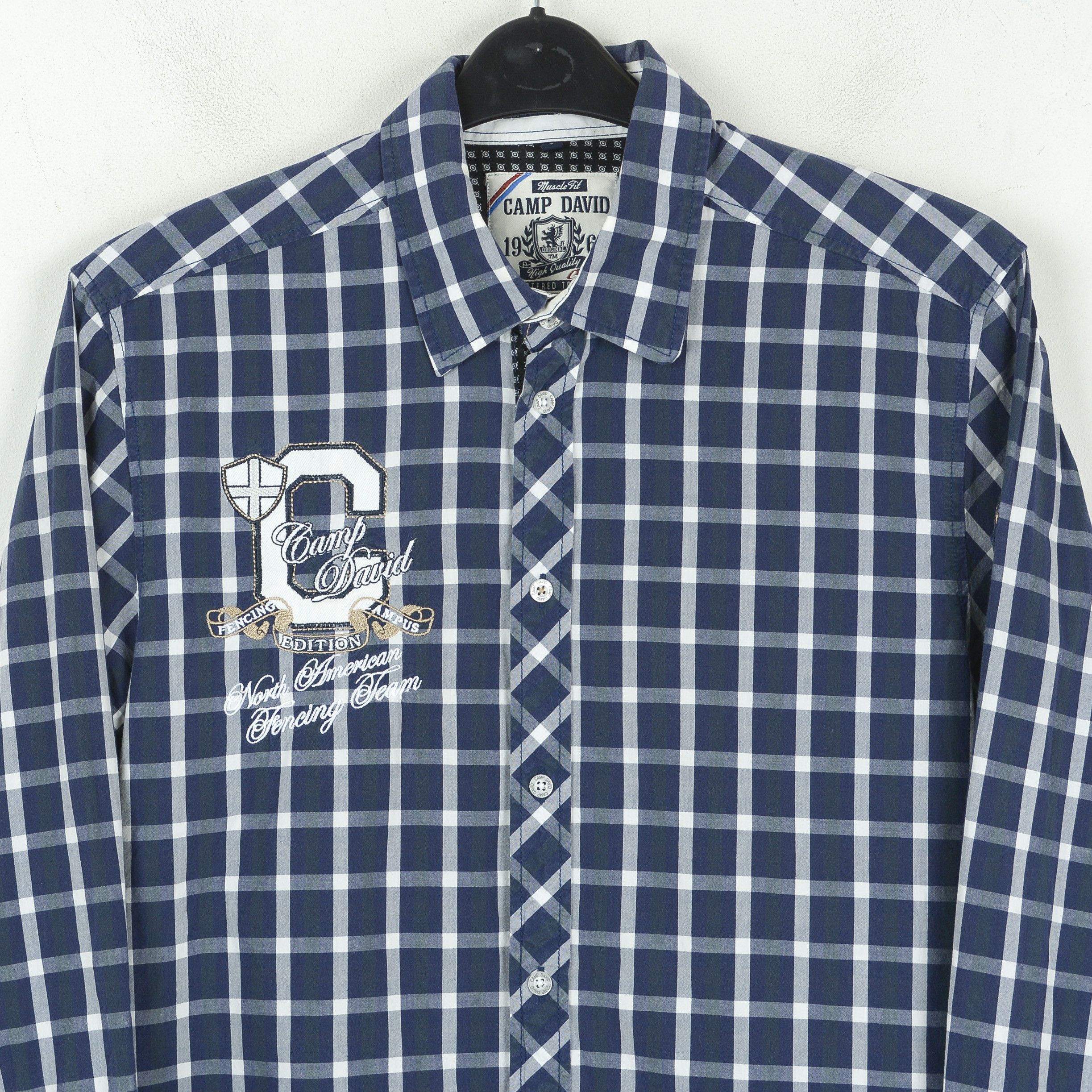 Camp David Men Shirt Muscle Fit High Quality Casual Button Cotton Check Size US L / EU 52-54 / 3 - 2 Thumbnail