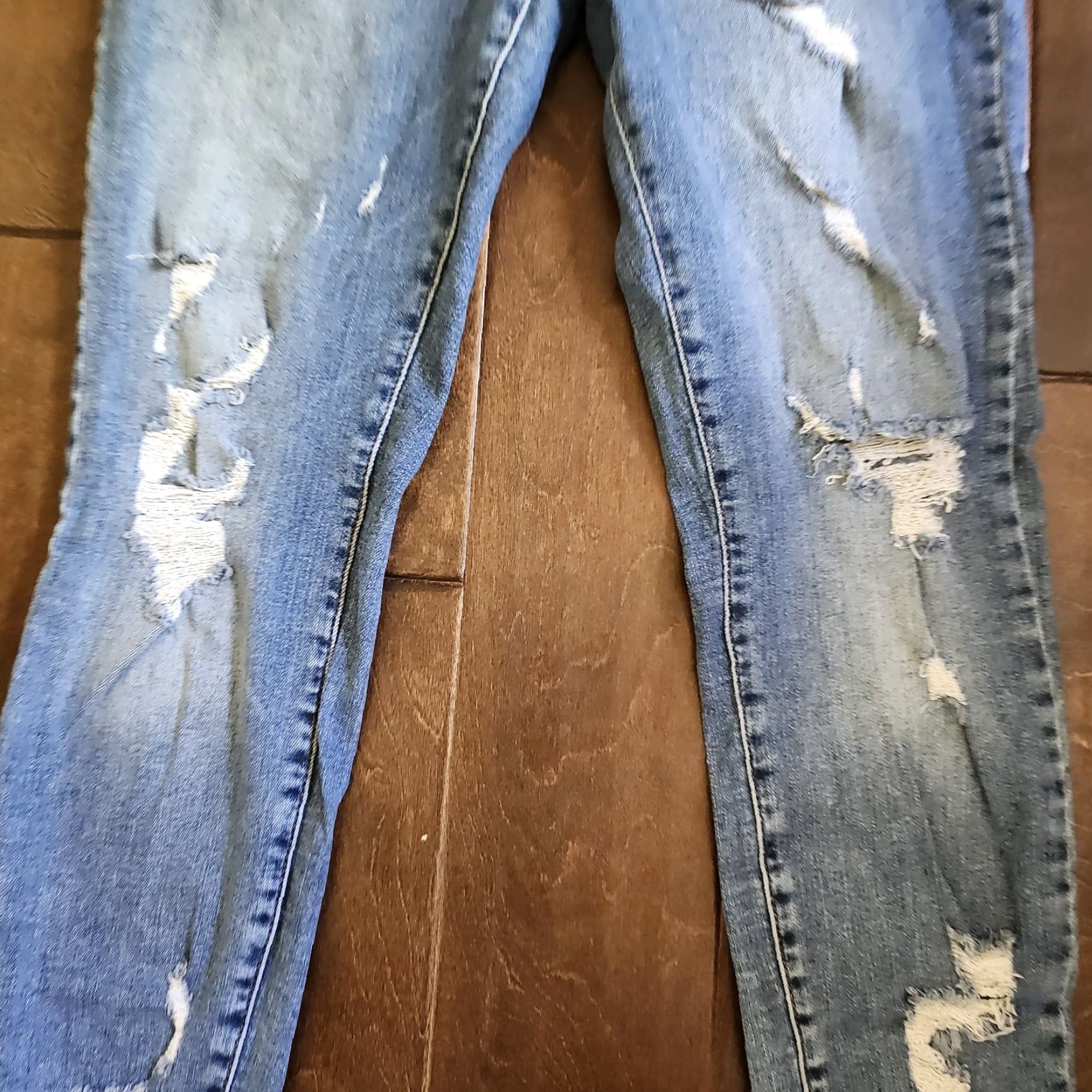 Forever 21 Forever 21 Los Angeles Women's Distressed Blue Denim Jeans Slim Skinny - Size 27, Blue, Jeans, Women Size 27" / US 4 / IT 40 - 3 Thumbnail