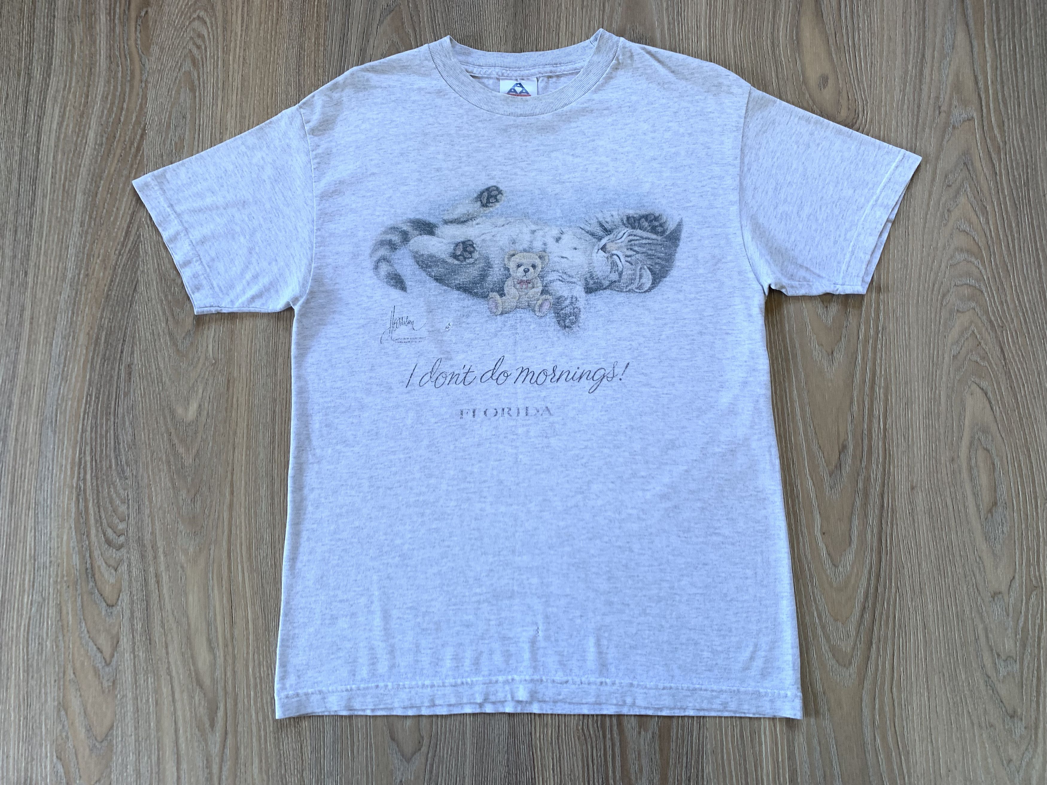 Alstyle × Vintage Vintage Alstyle I Don't Do Morning Bob Harrison Cat T Shirt Size US M / EU 48-50 / 2 - 3 Thumbnail