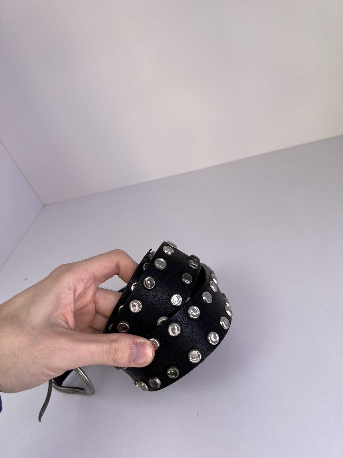 Japanese Brand × Vintage Vintage Y2K Archival Black Leather Belt Size ONE SIZE - 5 Thumbnail