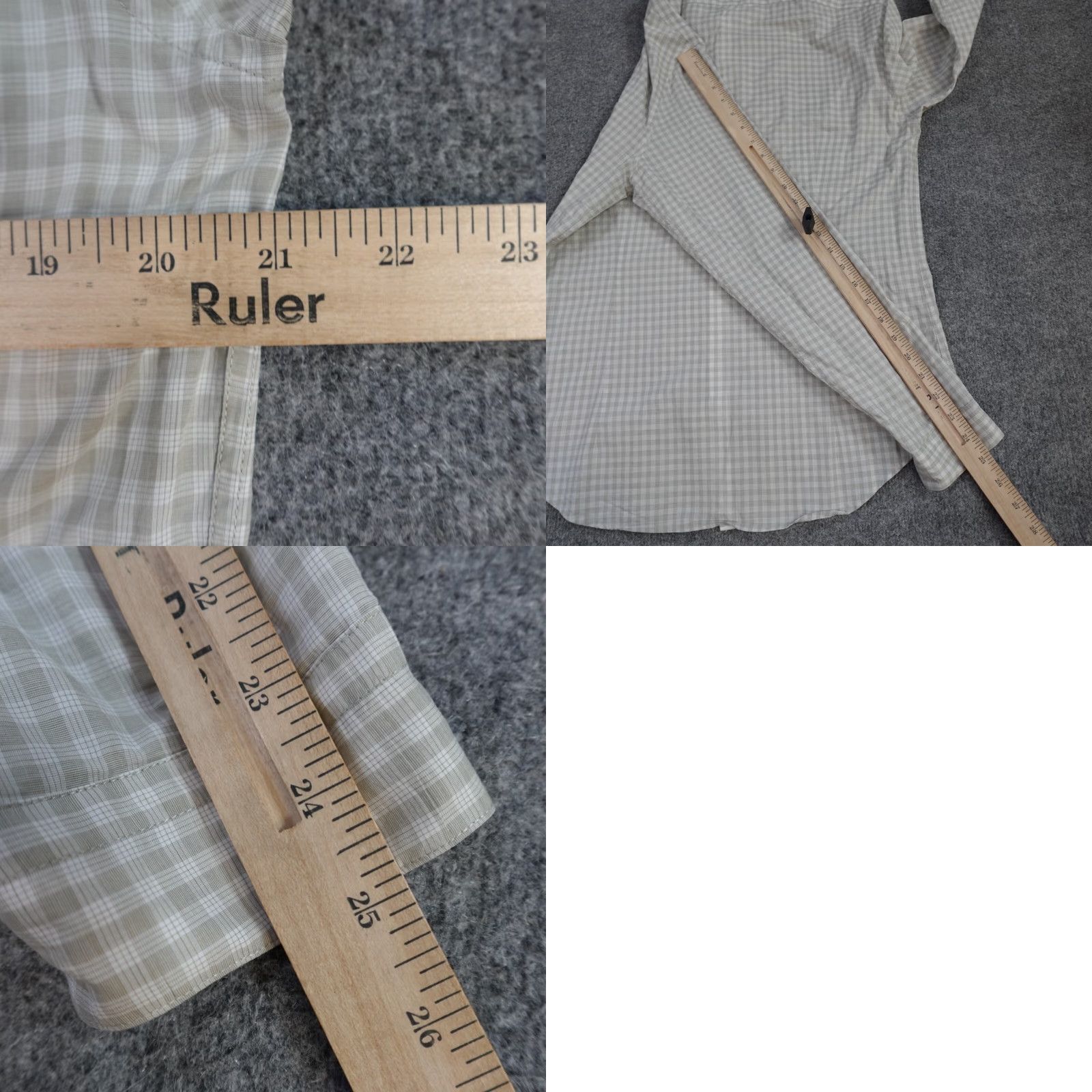 John Varvatos John Varvatos Shirt M Plaid Long Sleeve Lightweight 100% Cotton Beige Mens Button-Up Size US M / EU 48-50 / 2 - 8 Thumbnail