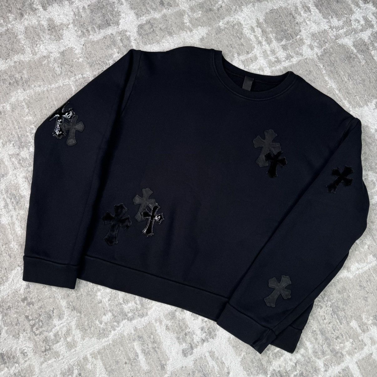 Chrome Hearts Leather multi patch cross pullover crewneck sweatshirt Size US M / EU 48-50 / 2 - 4 Thumbnail