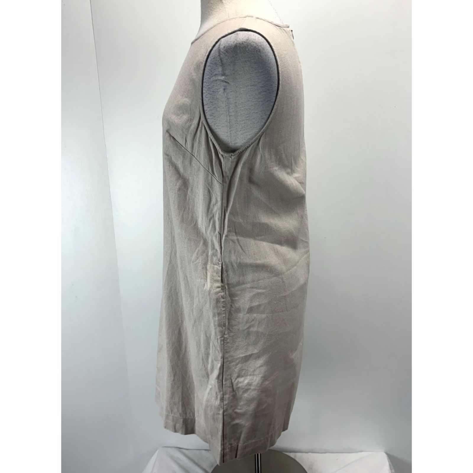 J.Crew J Crew Shift Dress Women’s 12 Tan Linen Blend Pockets Lagenlook Minimalist Size XL / US 12-14 / IT 48-50 - 2 Thumbnail