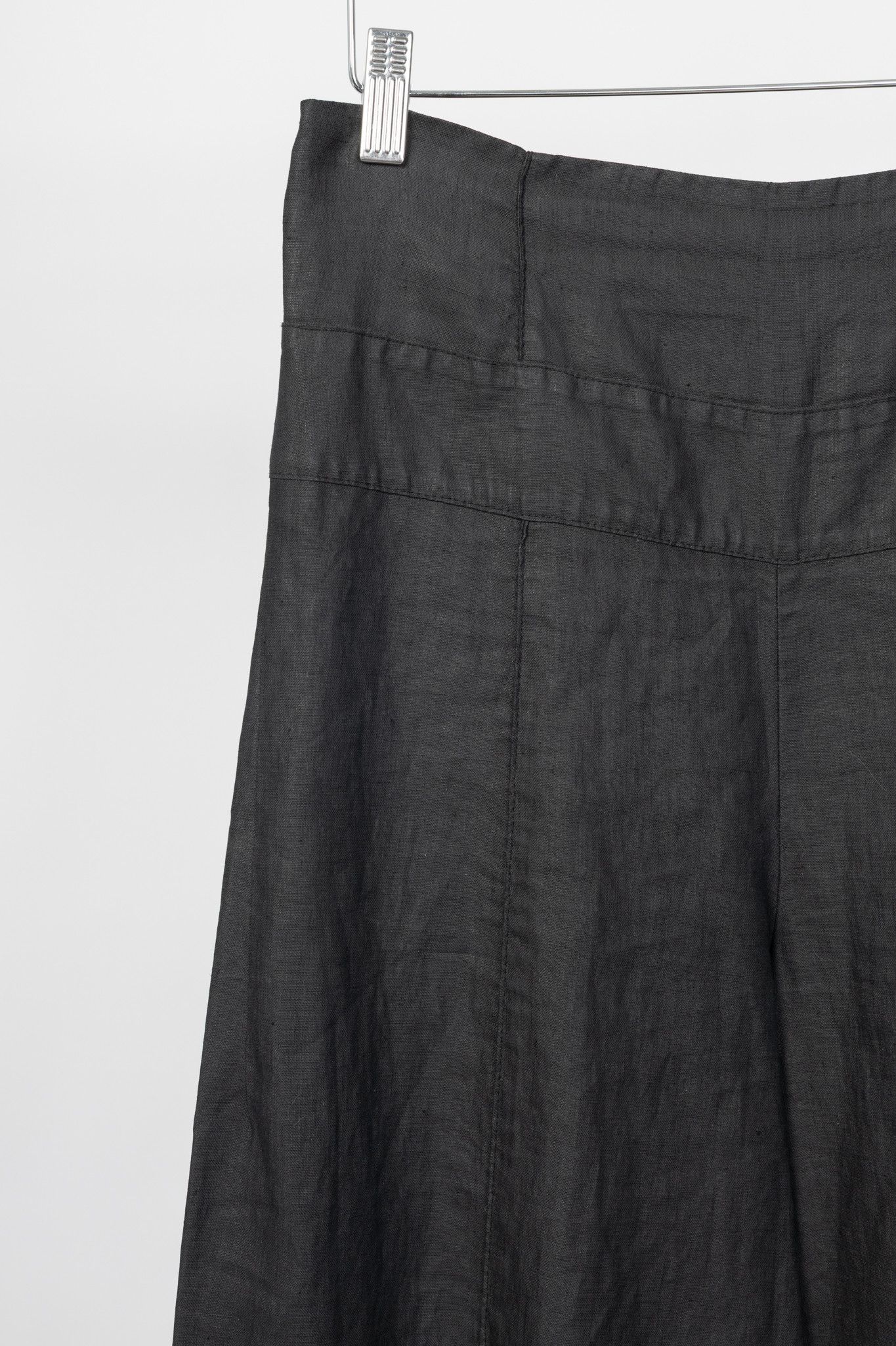 Sarah Pacini Sarah Pacini Charcoal Coated-Linen Wide-Leg Pants Size 29" - 4 Thumbnail