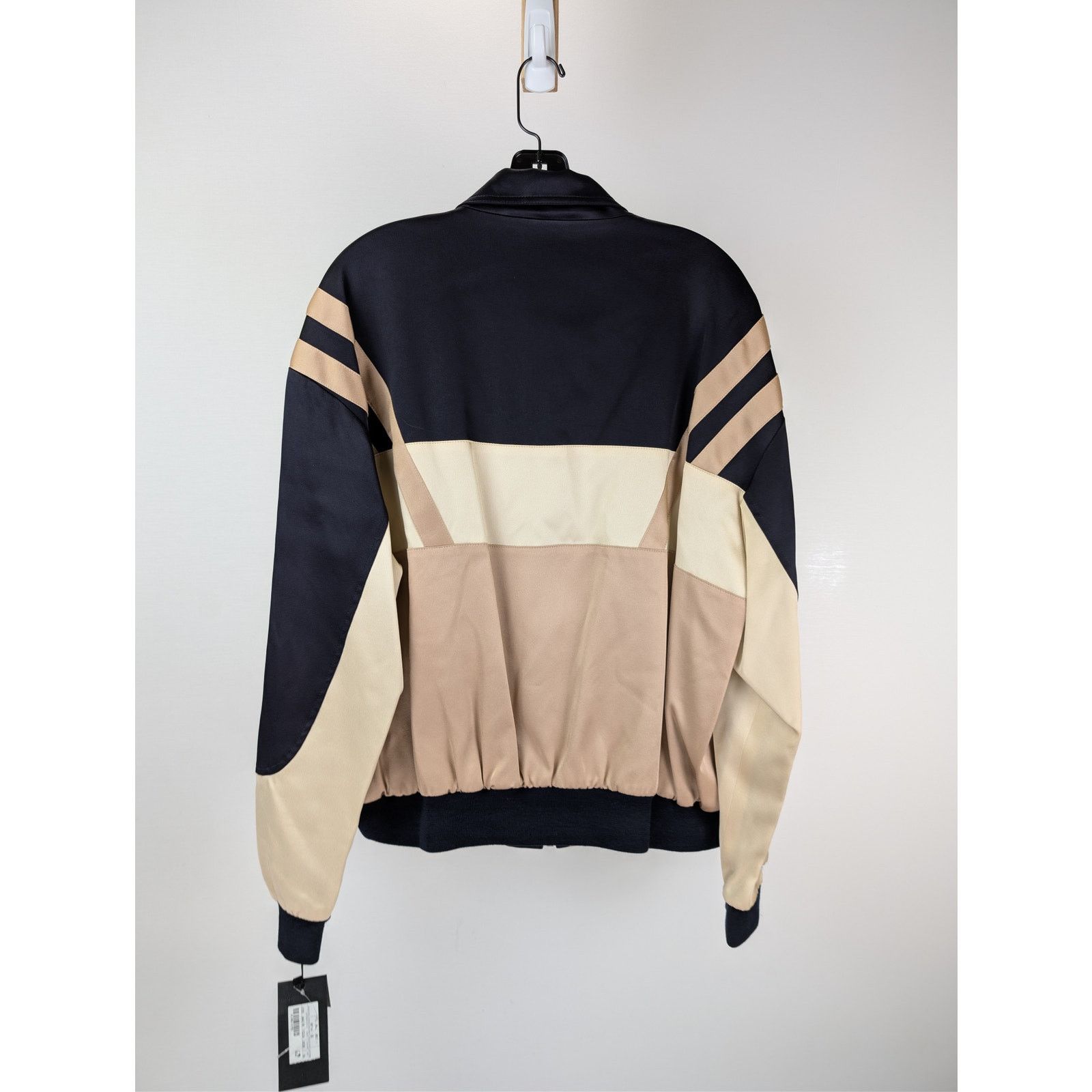 Saint Laurent Paris o1rshd1 Teddy Tricolore Satin Crepe Jacket in Beige Size US L / EU 52-54 / 3 - 14 Thumbnail