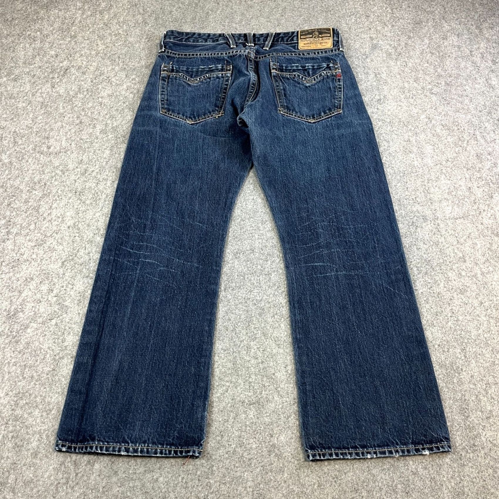 Replay Replay Mens Jeans Straight 34 Dark Blue Cotton Denim 5-Pocket 34x30 Billstrong Vintage No Size US 34 / EU 50 - 2 Thumbnail