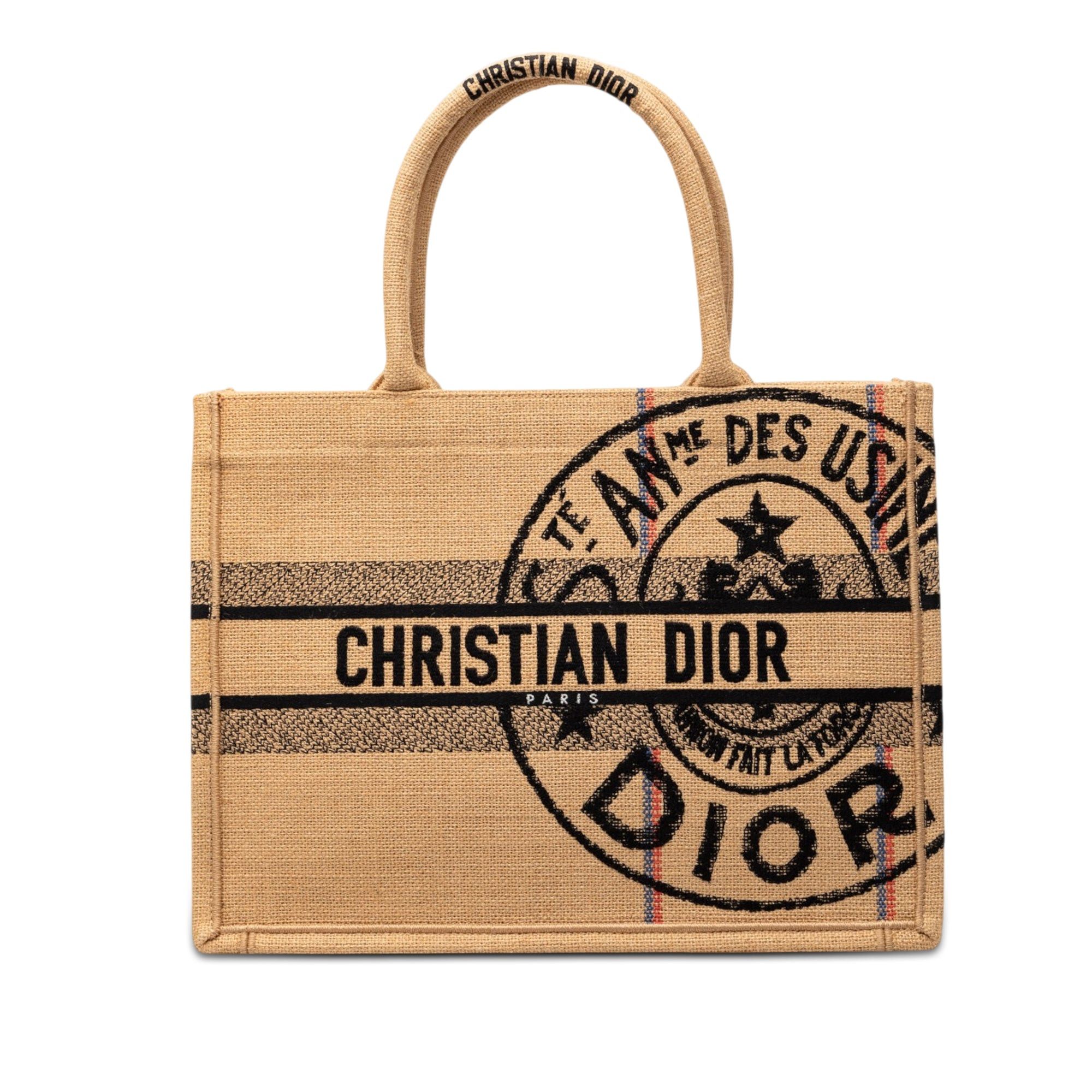 Dior Medium Jute Embroidered Book Tote Size ONE SIZE - 1 Thumbnail