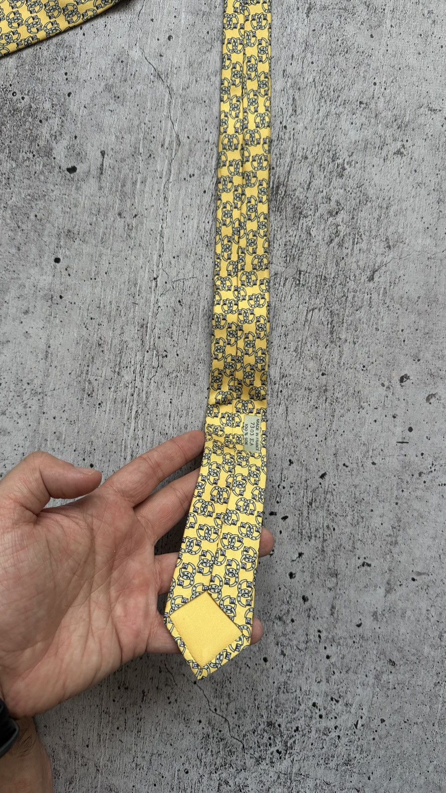 Hermes Men’s Hermes Paris 7303EA Vintage Silk Tie Size ONE SIZE - 6 Thumbnail