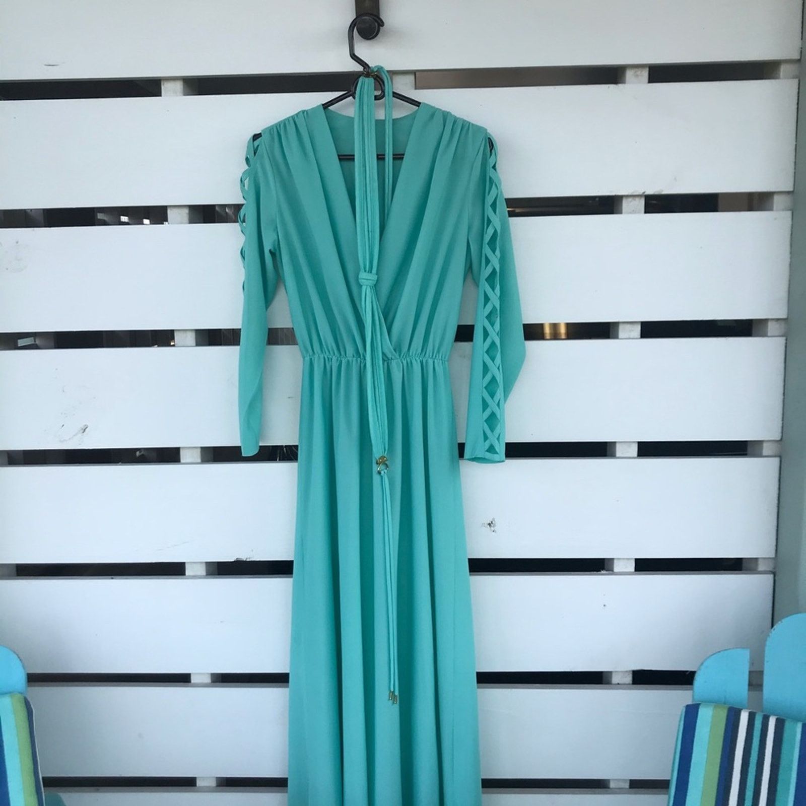 Vintage VTG 60s 70s retro handmade one of a kind maxi dress Size M / US 6-8 / IT 42-44 - 9 Thumbnail