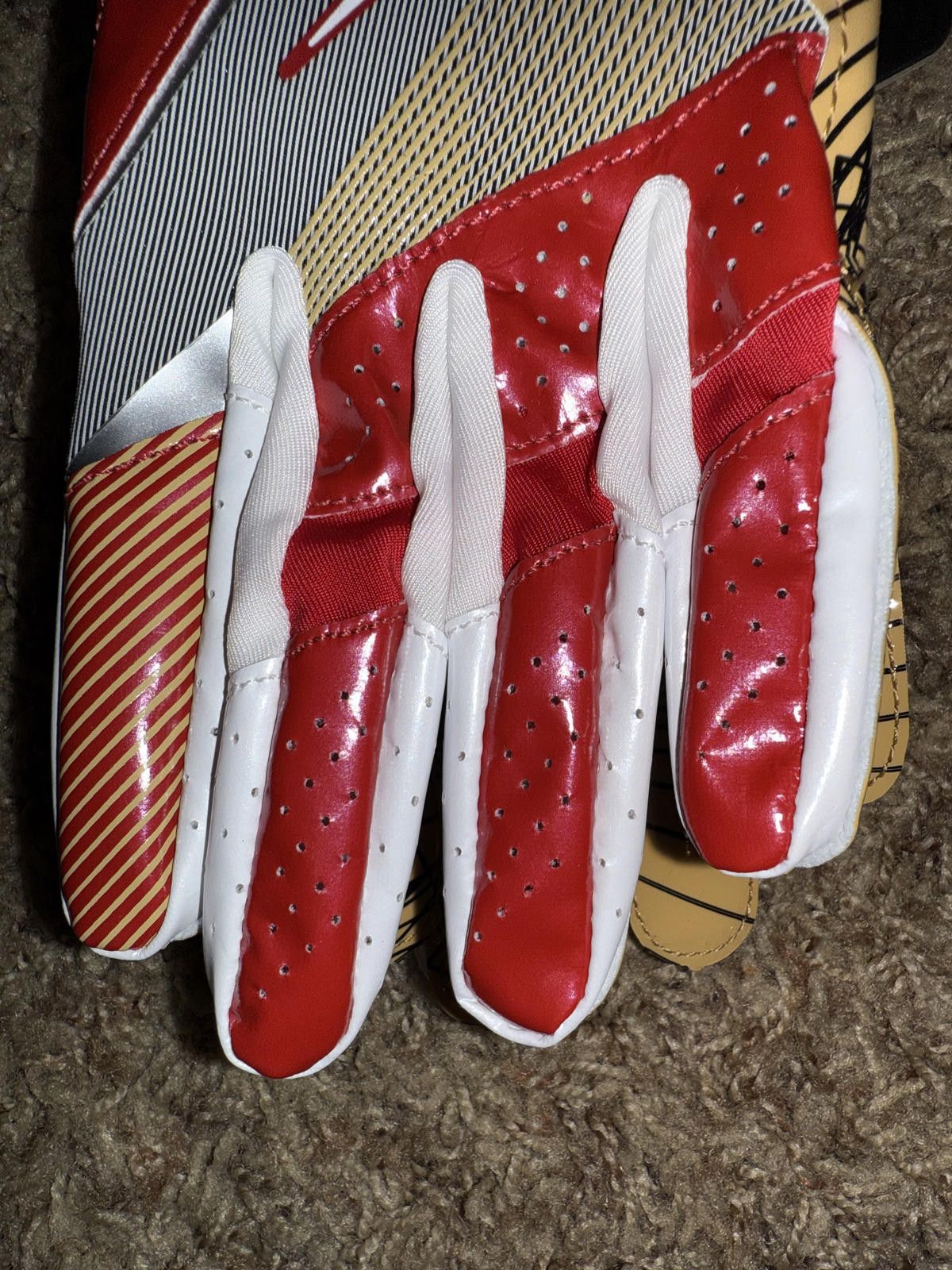Nike Nike Vapor Jet 4 San Francisco 49ers NFL Football Gloves Size ONE SIZE - 7 Thumbnail