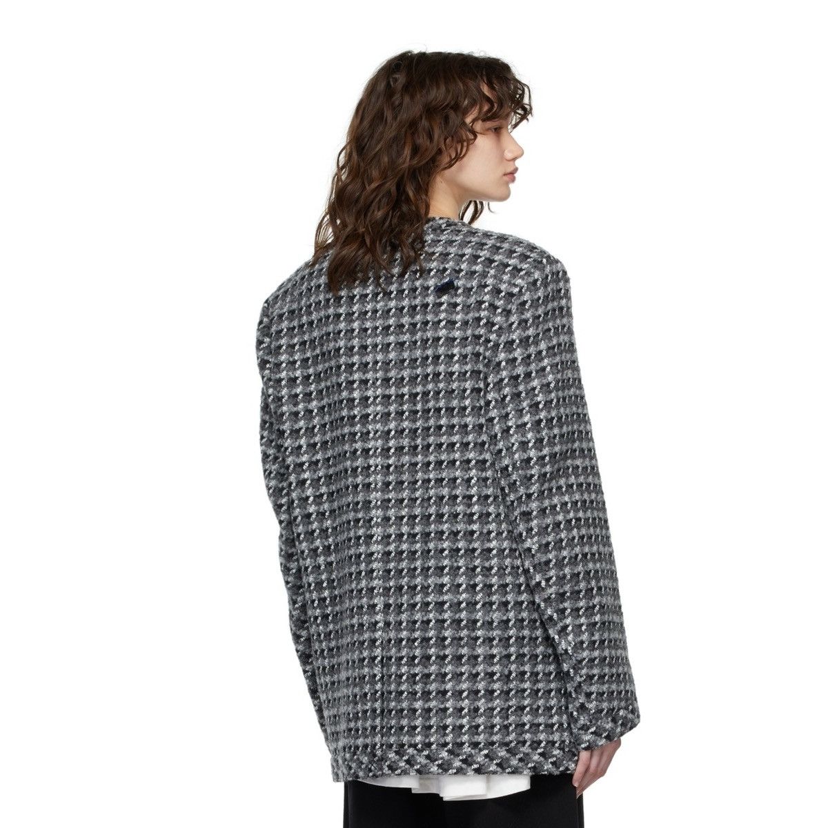 Ader Error Grey Tweed Round Collar Blazer Size M / US 6-8 / IT 42-44 - 4 Thumbnail