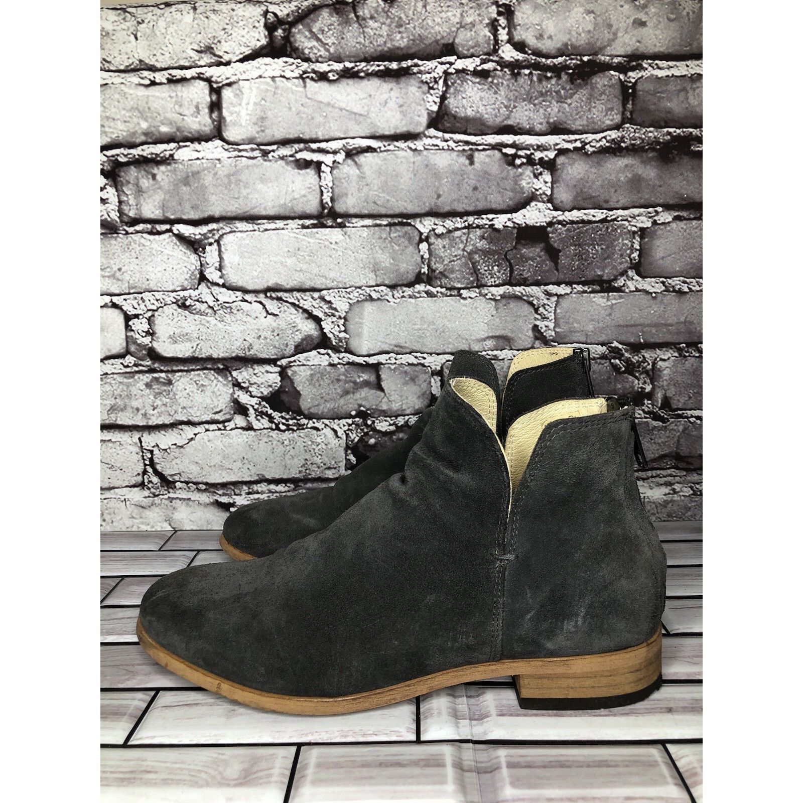 Shoe The Bear Shoe The Bear Dark Grey Suede Casual Back Zip Heel Boots Wom Size US 10.5 / IT 40.5 - 19 Thumbnail