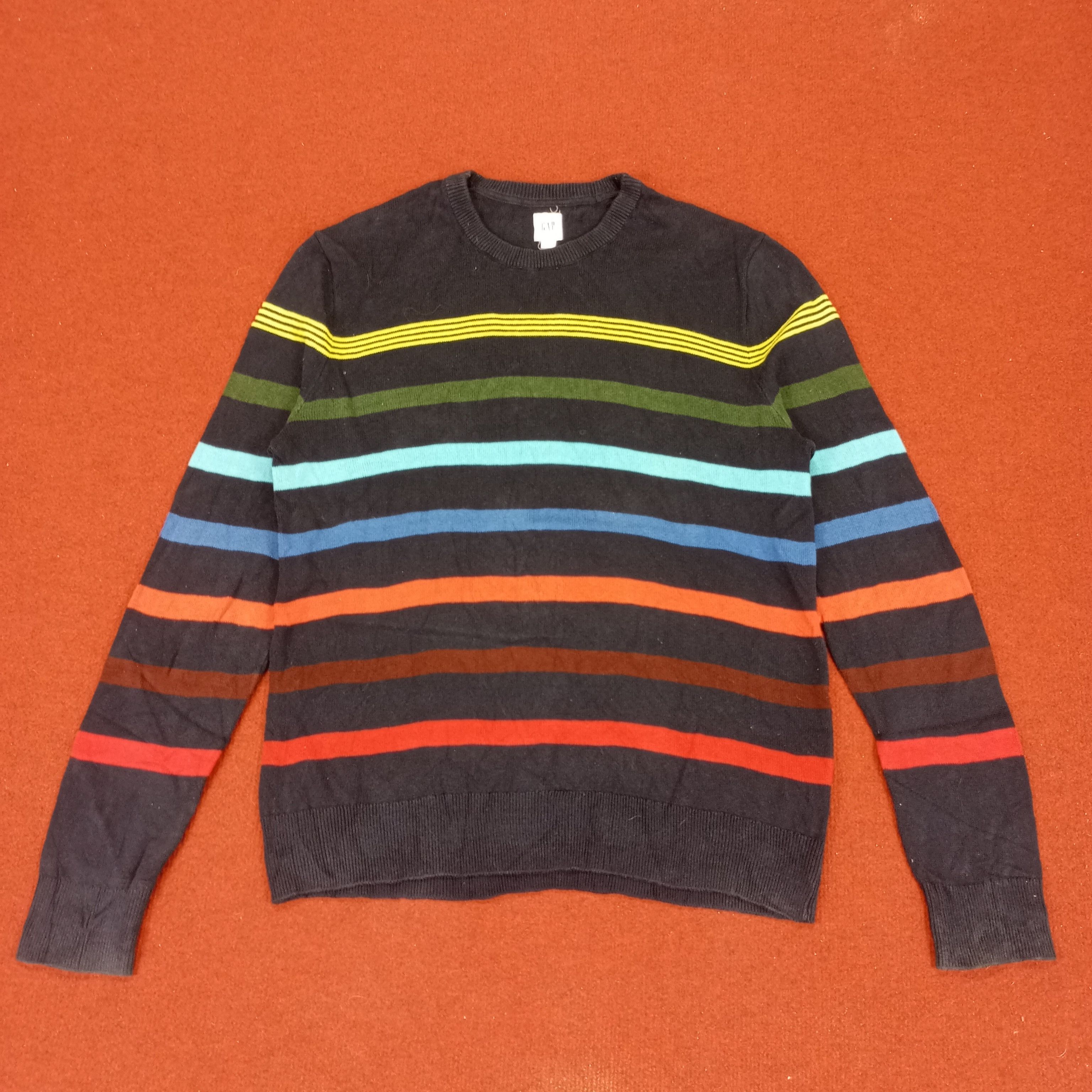 Gap × Vintage GAP Colourful Stripes Design Knitwear Sweater Size US M / EU 48-50 / 2 - 1 Thumbnail