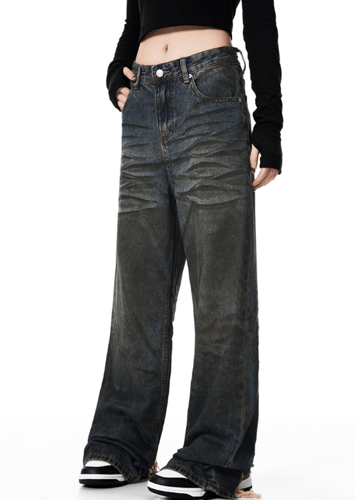 Japanese Brand × Jean Vintage loose straight washed Cleanfit distressed jeans y2k Size US 32 / EU 48 - 3 Thumbnail