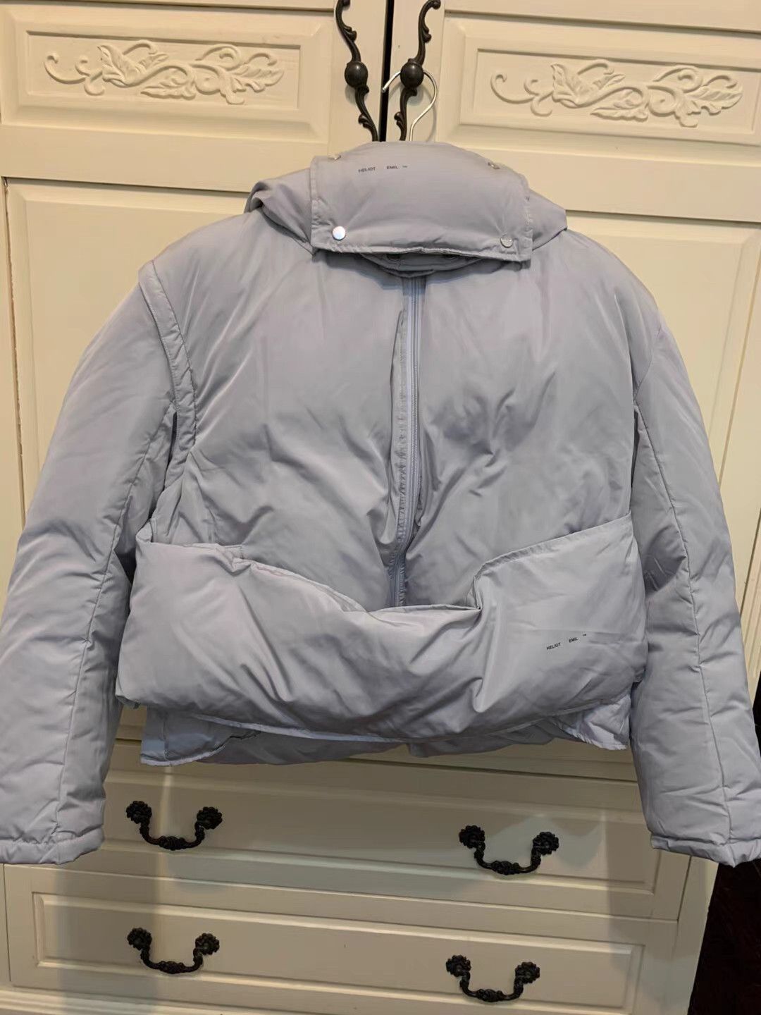 Heliot Emil Gray Puffer Jacket with Hood - Size S Size US S / EU 44-46 / 1 - 1 Thumbnail