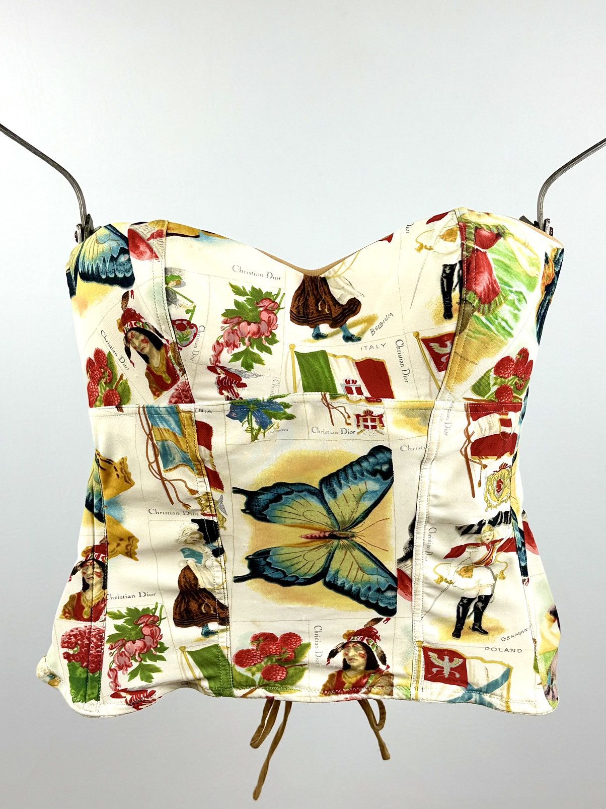 Dior Dior - John Galliano - SS/02 - Stamp Print - Bustier Corset Size XS / US 0-2 / IT 36-38 - 3 Thumbnail