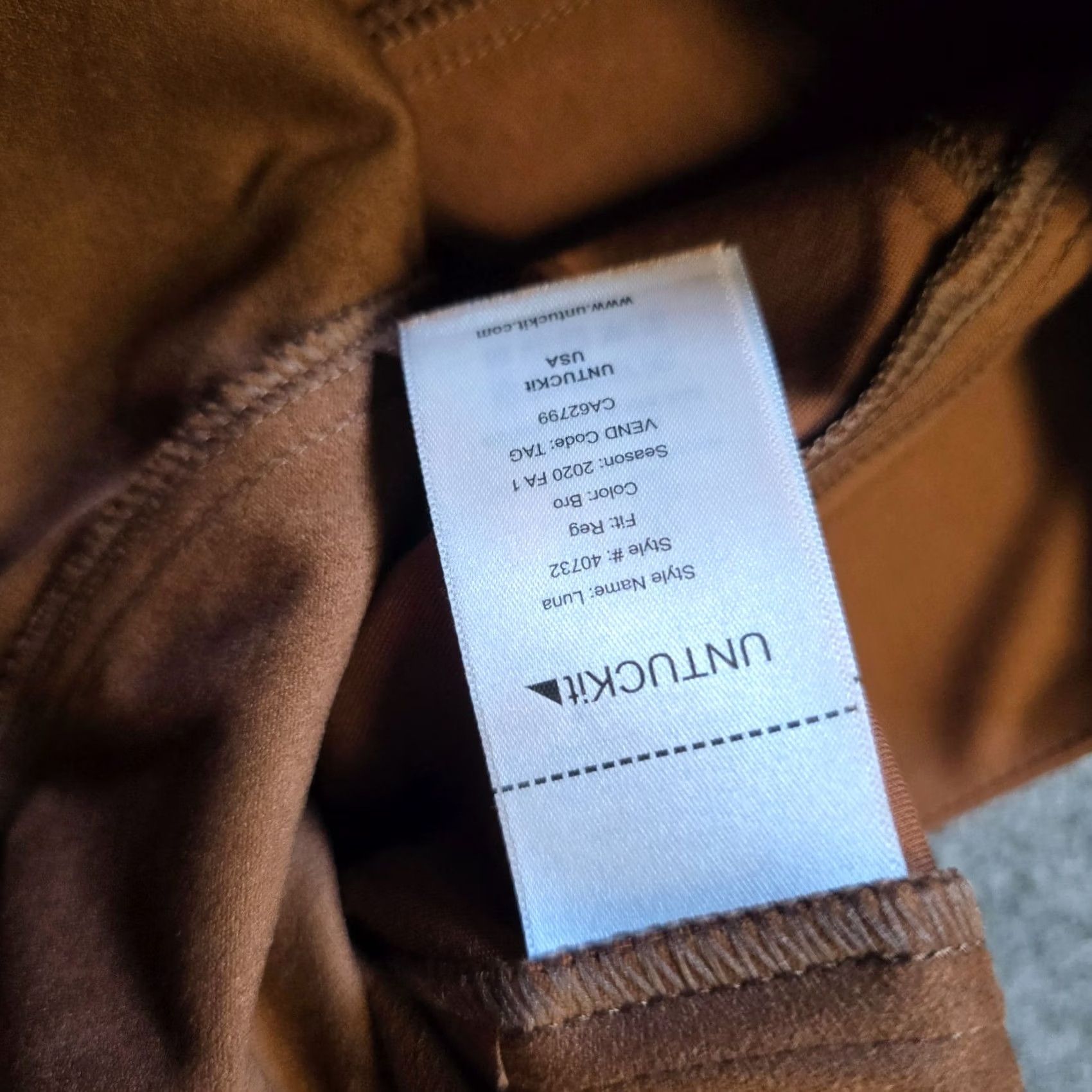 UNTUCKit Untuckit Pants Womens Medium Brown Faux Suede Leggings Pull On Stretch Capsule Size 32" / US 10 / IT 46 - 7 Thumbnail
