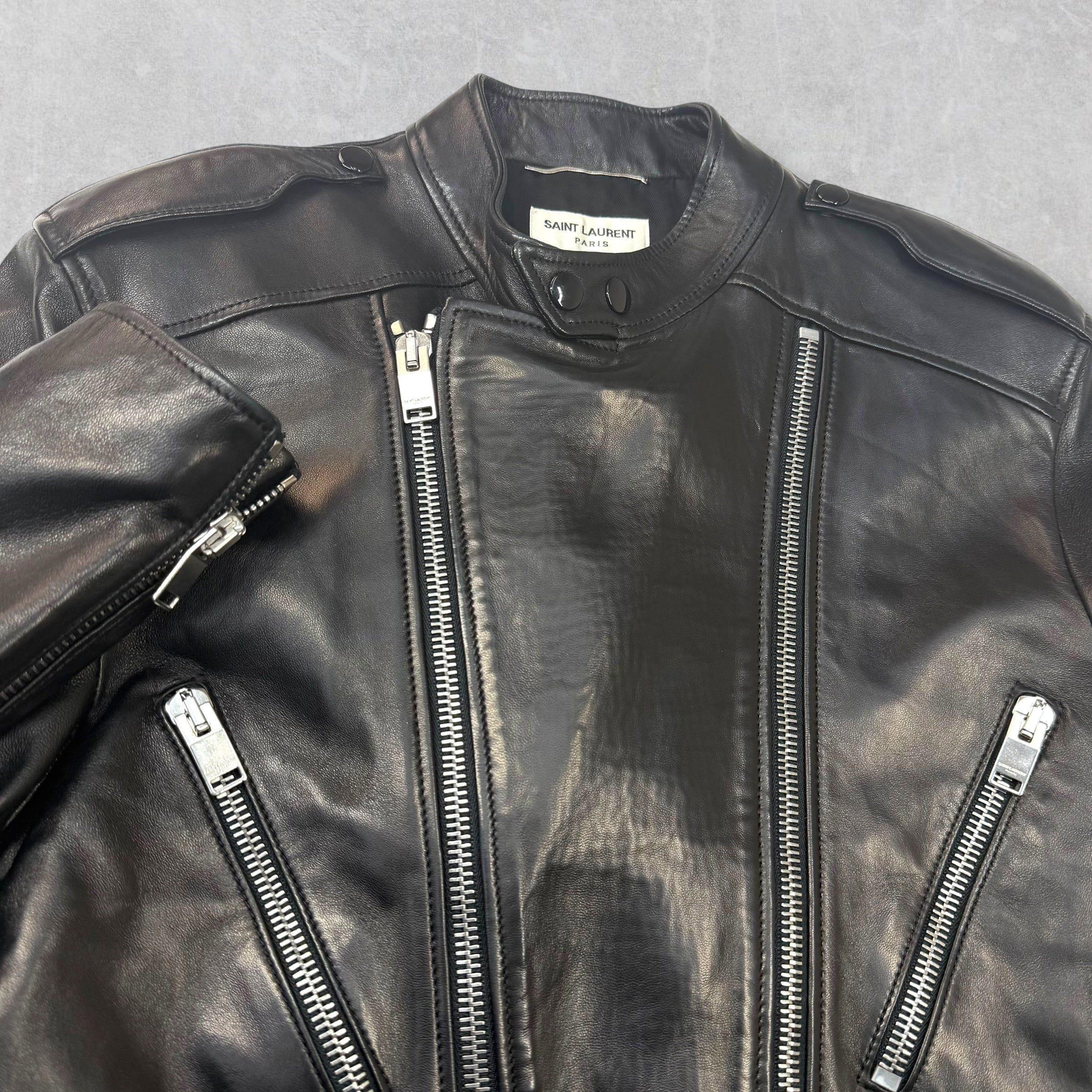 Other Saint Laurent Cafe Racer Leather Biker Jacket 54 (M) Size US M / EU 48-50 / 2 - 3 Thumbnail