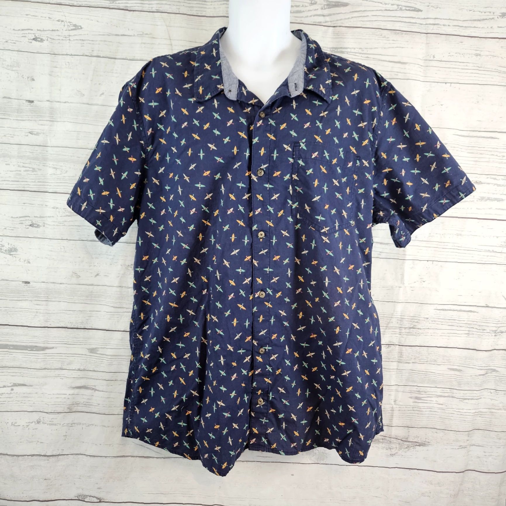 Toad&Co Toad&Co Mens Fletch Button-Up Shirt 2XL Blue Short Sleeve Cotton Size US XXL / EU 58 / 5 - 2 Thumbnail