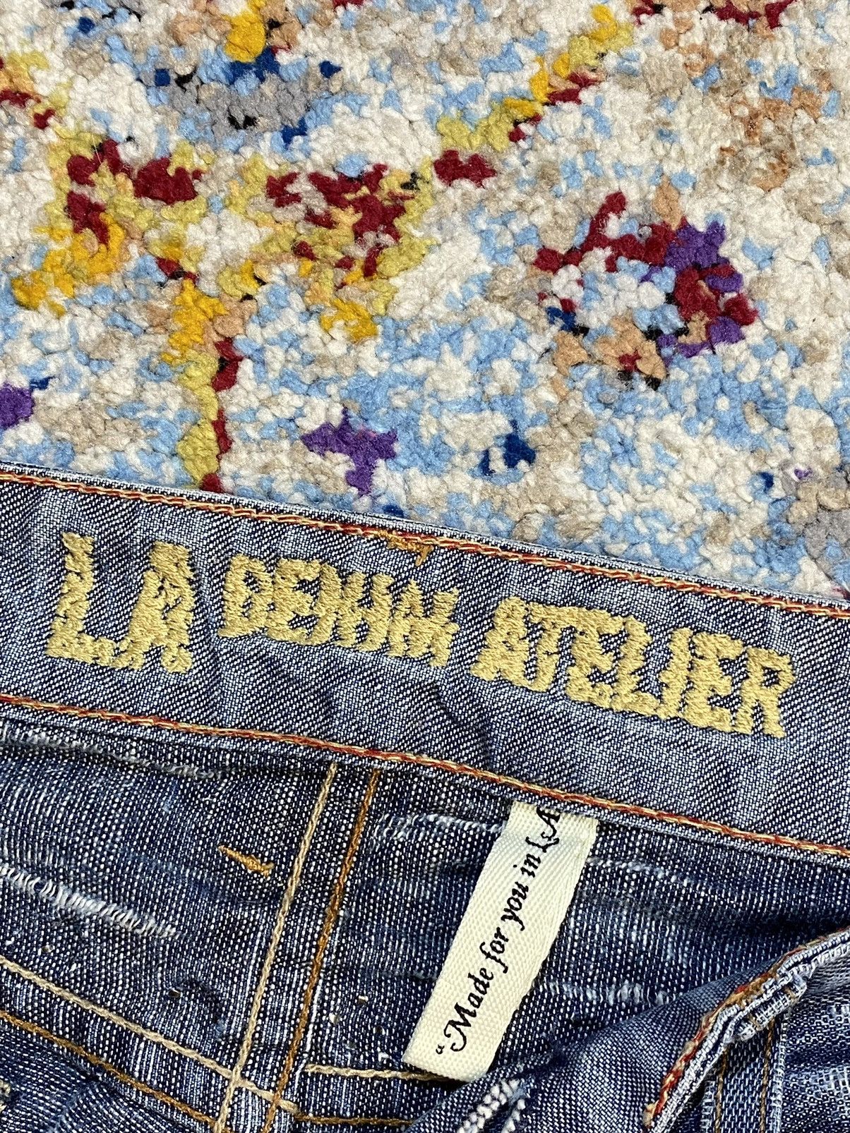 Other LA Denim Atelier Studs Ripped Flared Boot Cut Jeans Size US 30 / EU 46 - 16 Thumbnail
