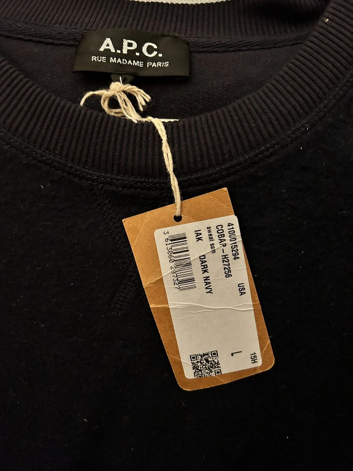 A.P.C. a.p.c. Sam sweatshirt navy crew Size US L / EU 52-54 / 3 - 7 Thumbnail