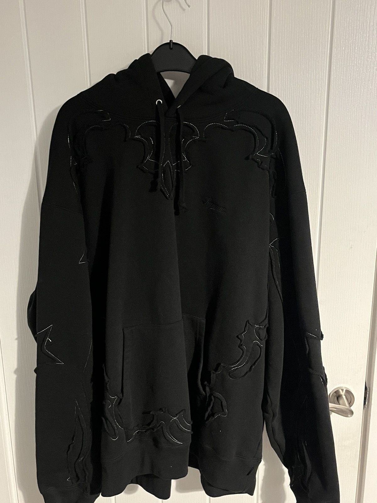 image of Supreme Western Cut Out Hooded Sweatshirt in Black, Men's (Size XL)