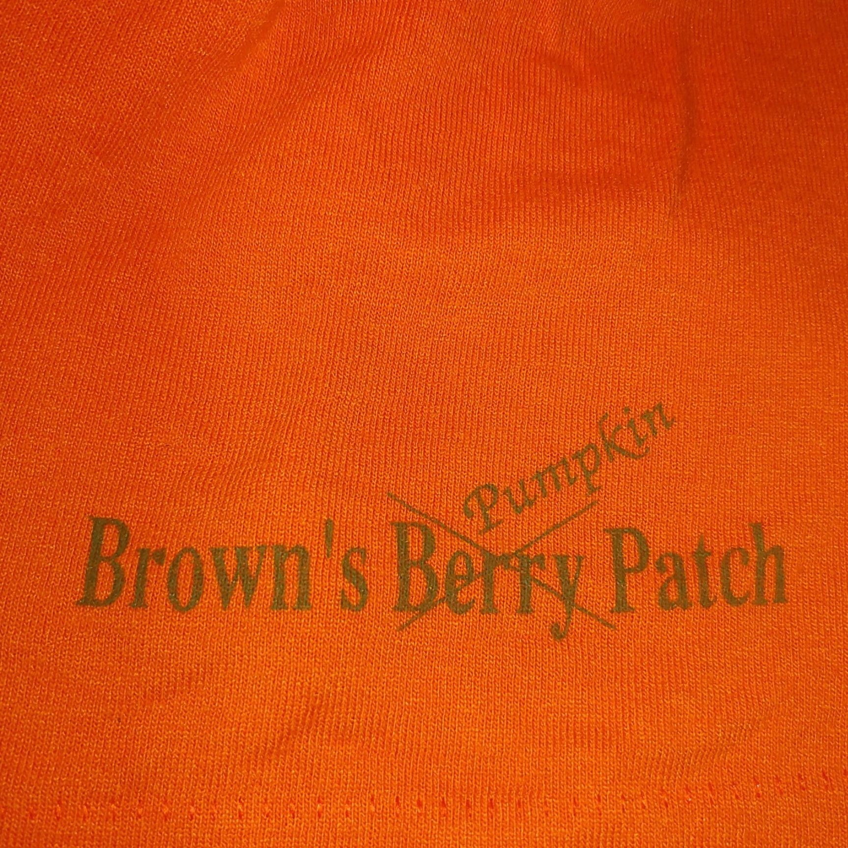 Fruit Of The Loom VINTAGE Fruit of the Loom Best T-Shirt XL Orange Halloween Single Stitch Crew Neck Short Sleeve Men Brown's Berry/Pumpkin Patch Fall Harvest Farm 1991 Size US XL / EU 56 / 4 - 2 Thumbnail