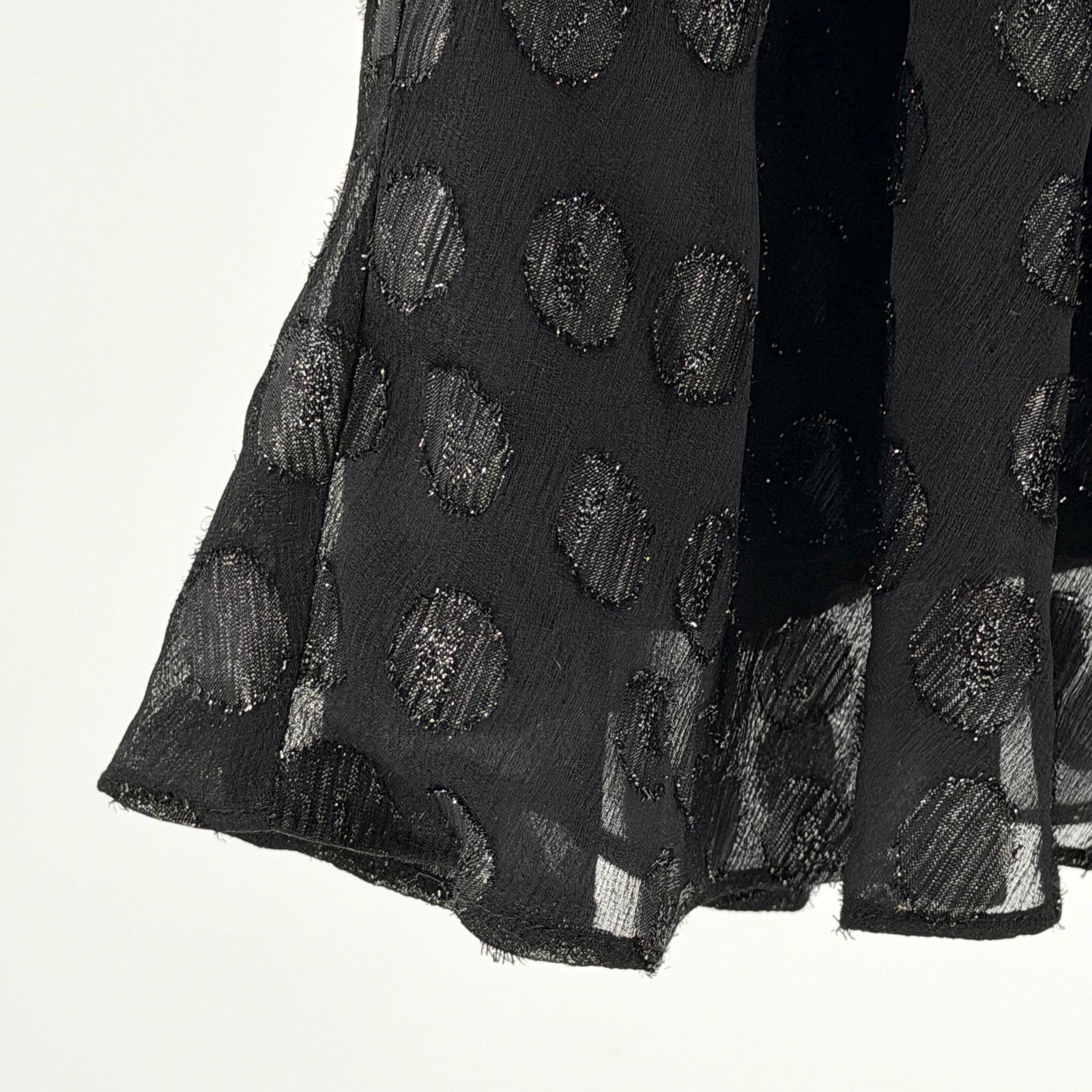 Evan Picone Black Glitter Polka Dot Sleeveless Cocktail Dress Size S / US 4 / IT 40 - 4 Thumbnail