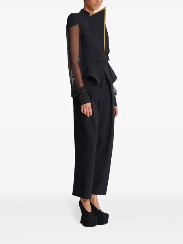 Balmain o1s1wg111025 Asymmetric Collar Jacket in Black Size M / US 6-8 / IT 42-44 - 2 Thumbnail