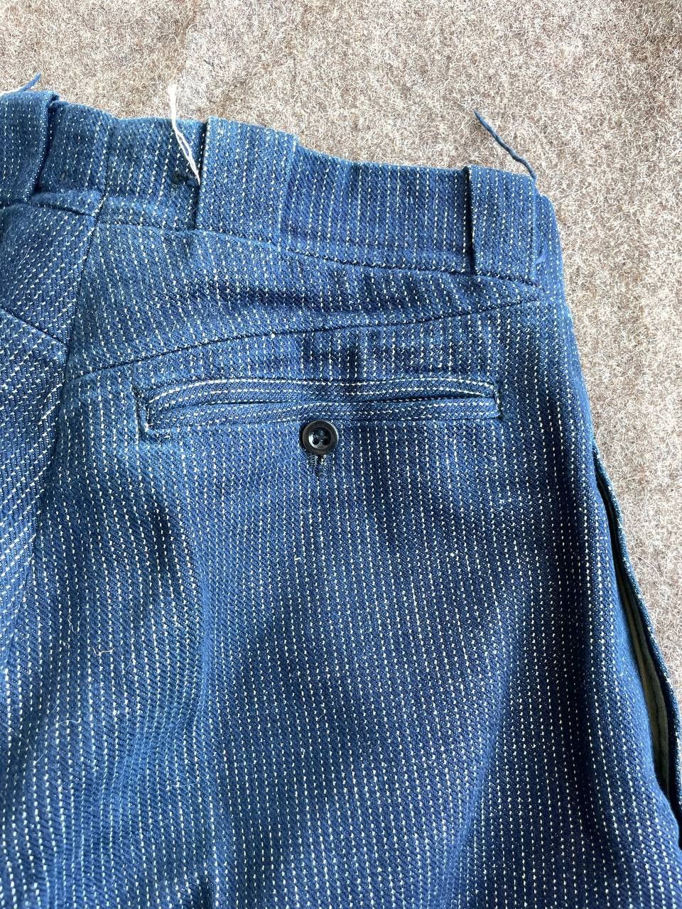Vintage Antique Denim Striped Pants from 20-40’s Size US 30 / EU 46 - 9 Thumbnail