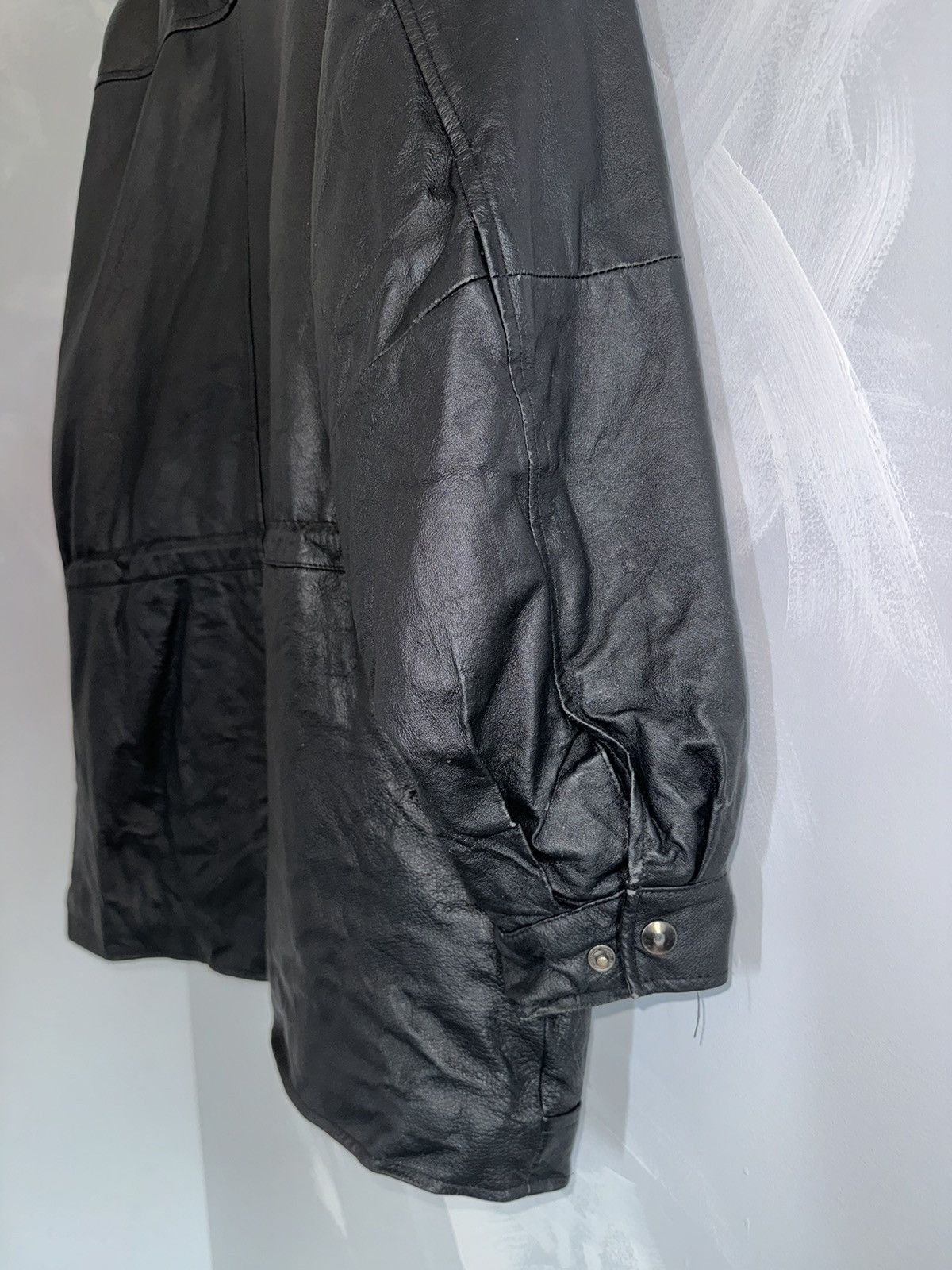 Genuine Leather × Vintage Protocol Oversized Insulated Leather Jacket Distressed Size US XL / EU 56 / 4 - 8 Thumbnail