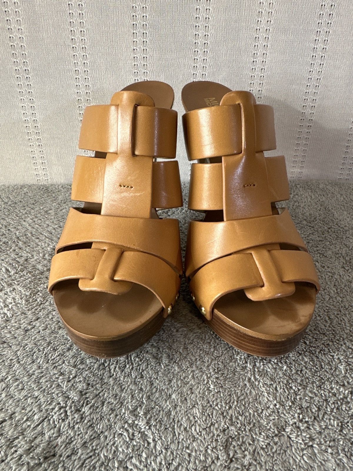 Michael Kors MICHAEL Kors Somerly Leather Mule Pump Brown Studded Size US 9 / IT 39 - 3 Thumbnail