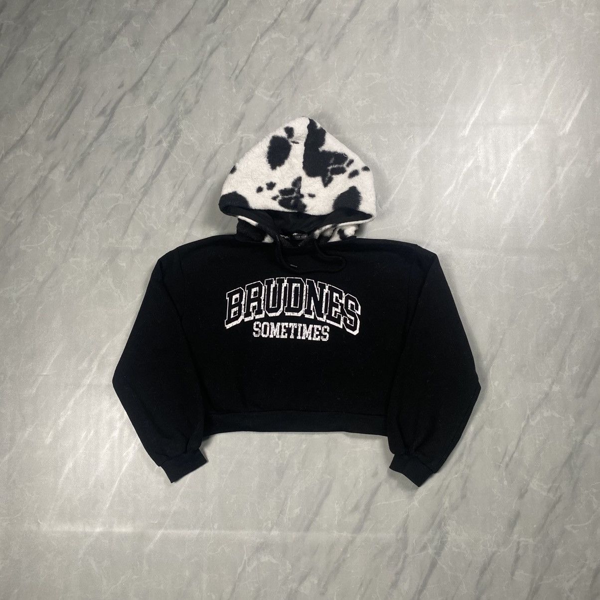 Japanese Brand Chip Clip Japan Brudnes Hooded Fur Crop Pullover Size M / US 6-8 / IT 42-44 - 1 Thumbnail