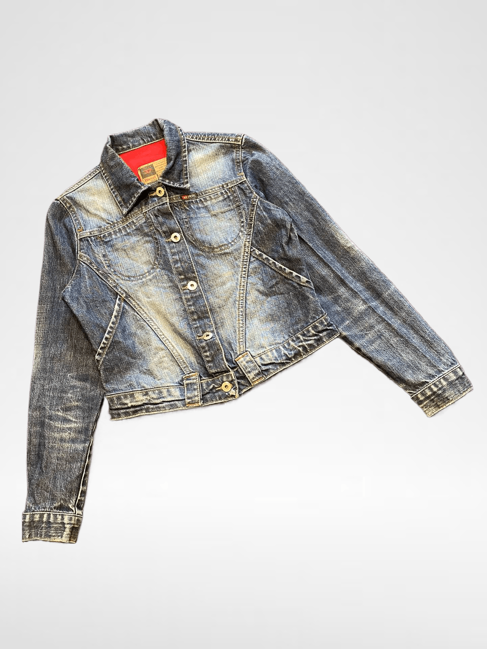 Diesel Distressed Denim Jacket DIESEL VINTAGE Size US S / EU 44-46 / 1 - 1 Thumbnail