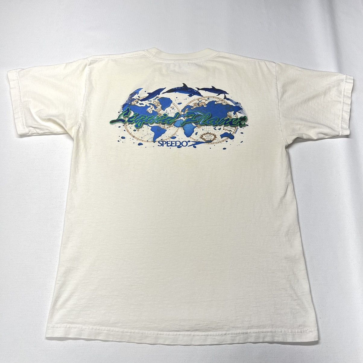 Speedo × Vintage Speedo Tee Shirt White Liquid Planet Graphic Swim Water 90s Size US L / EU 52-54 / 3 - 1 Thumbnail