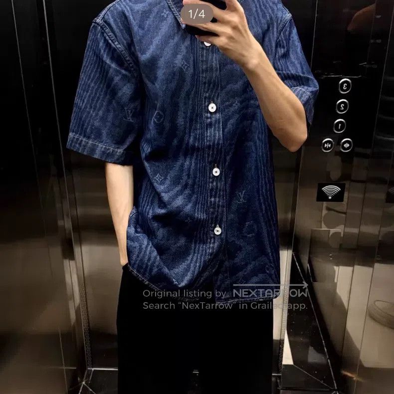 Louis Vuitton Louis Vuitton FW25 Pre-Fall Men's Short Sleeve Denim Butto Size US XL / EU 56 / 4 - 1 Thumbnail