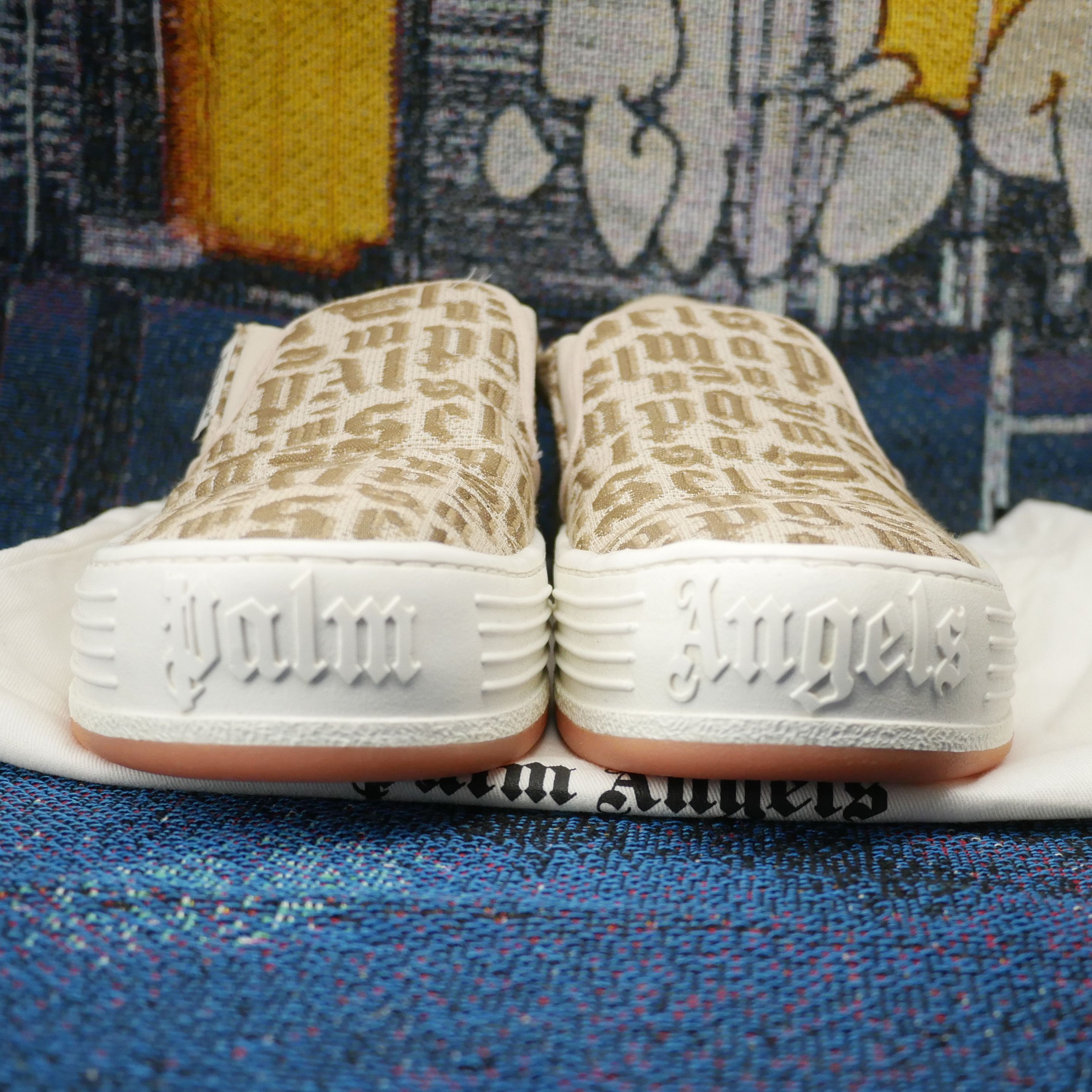 Palm Angels Palm Angels Slip Ons Beige AOP Font Size 40 Size US 8.5 / IT 38.5 - 3 Thumbnail