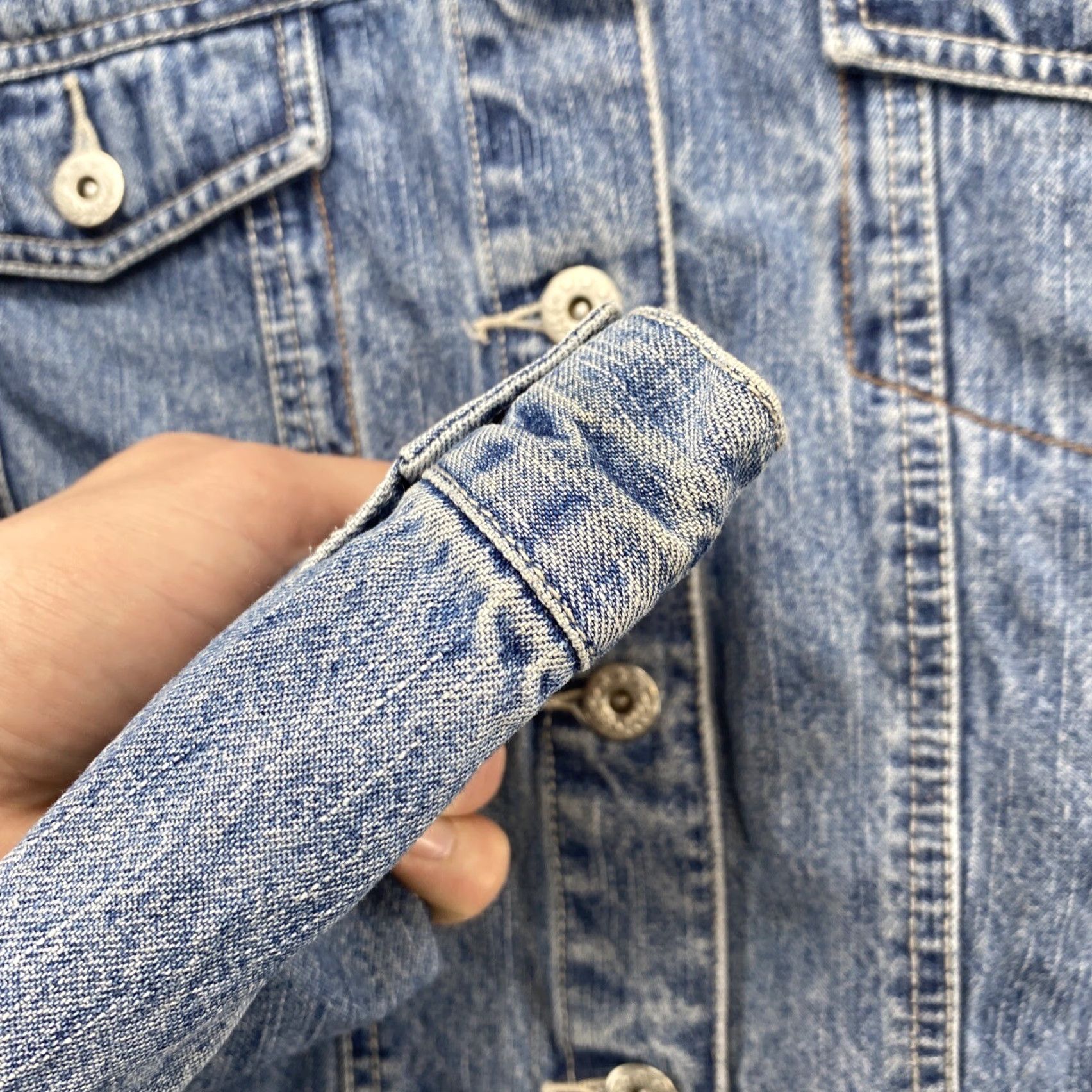 Faded Glory Faded Glory Denim Jacket Women's Button Up Medium Wash Blue L Read Jacket Size 36" / US 14 / IT 50 - 4 Thumbnail
