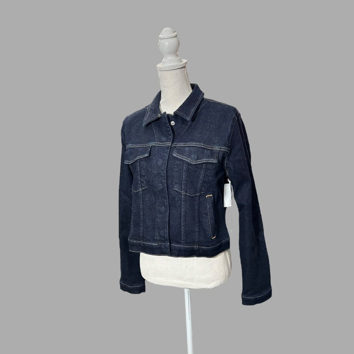 Good American Good American Women’s Jean Blue Stretch Crop Jacket Sz M Size M / US 6-8 / IT 42-44 - 5 Thumbnail