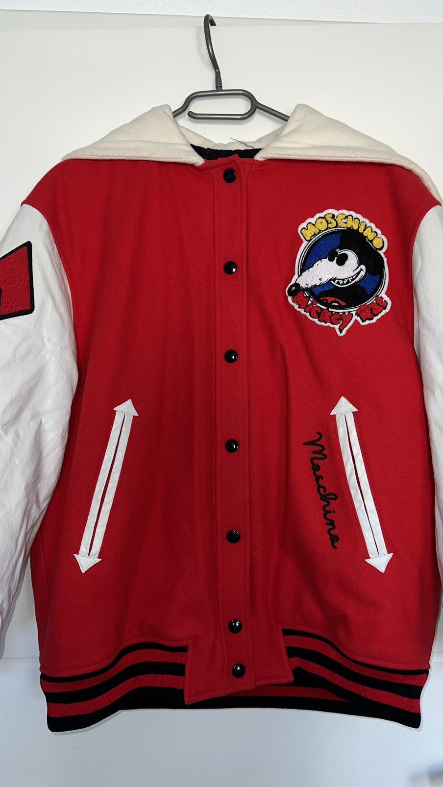 Moschino Moschino Mickey Rat Bomber Jacket Red White Size M Size M / US 6-8 / IT 42-44 - 2 Thumbnail