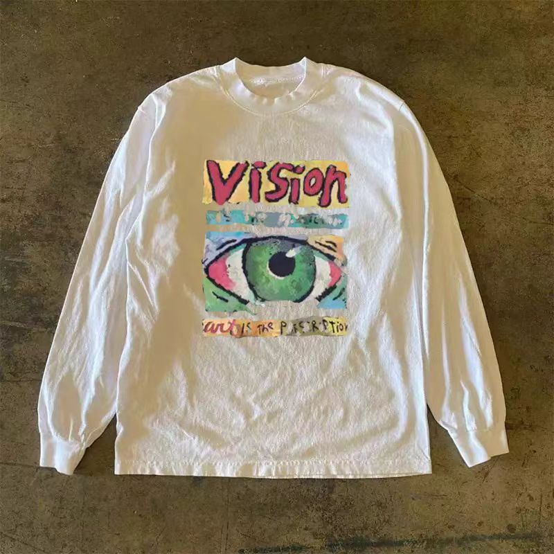Japanese Brand × Vintage Street washed retro troll eye print long sleeve t-shirt Size US M / EU 48-50 / 2 - 1 Thumbnail