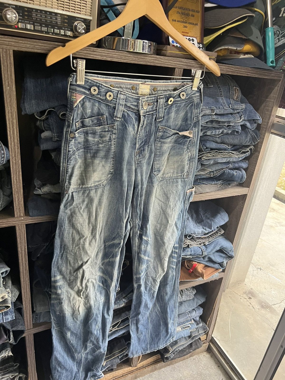 Japanese Brand 🔥Union Made Brappers Lady Vintage Flared Denim Size 27" / US 4 / IT 40 - 6 Thumbnail