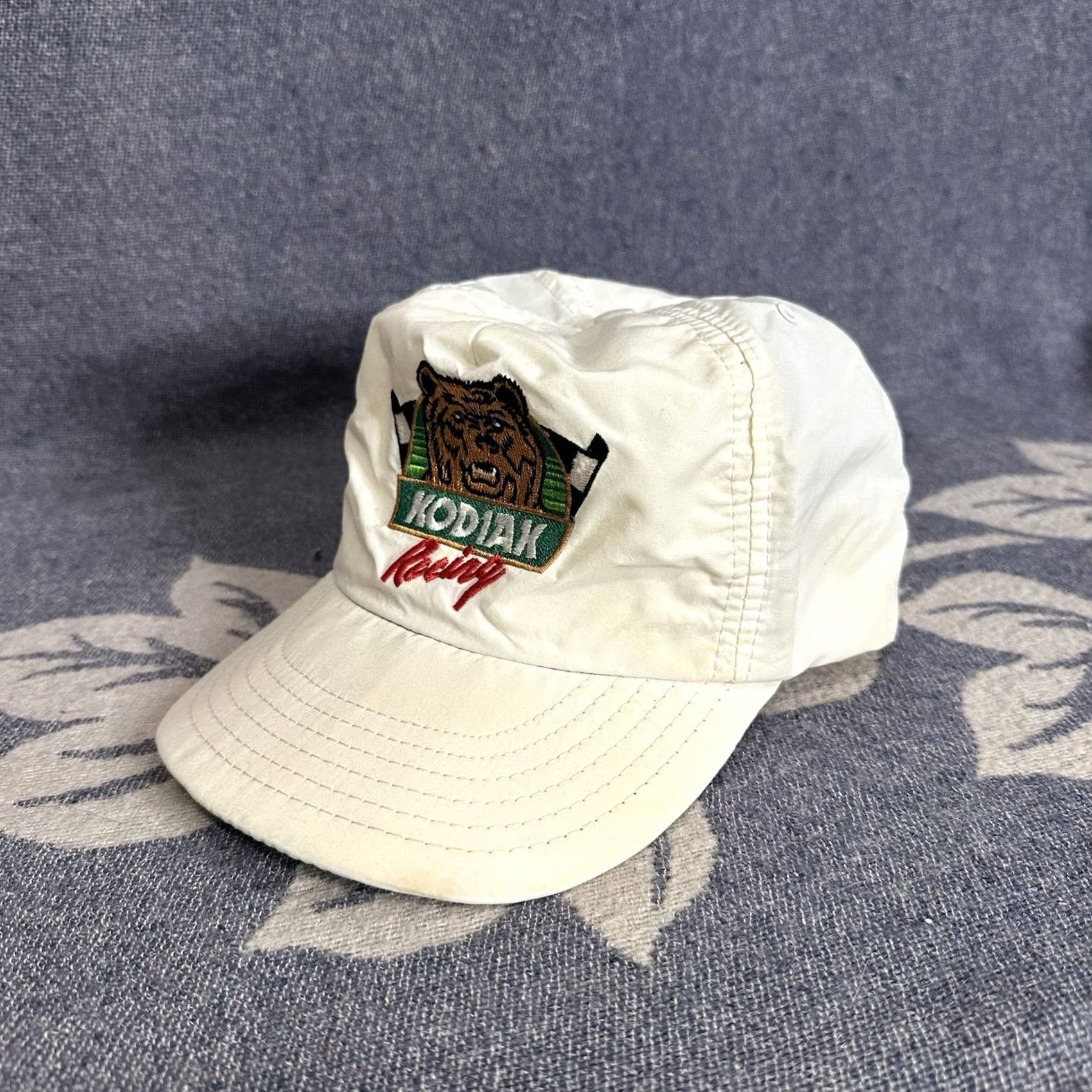 Vintage VINTAGE Kodiak Racing Hat Snapback White Embroidered Adjustable Cap USA Made 90s Mens Size ONE SIZE - 3 Thumbnail