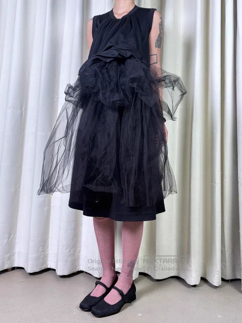 Comme Des Garcons Deconstructed Black Lace Dress