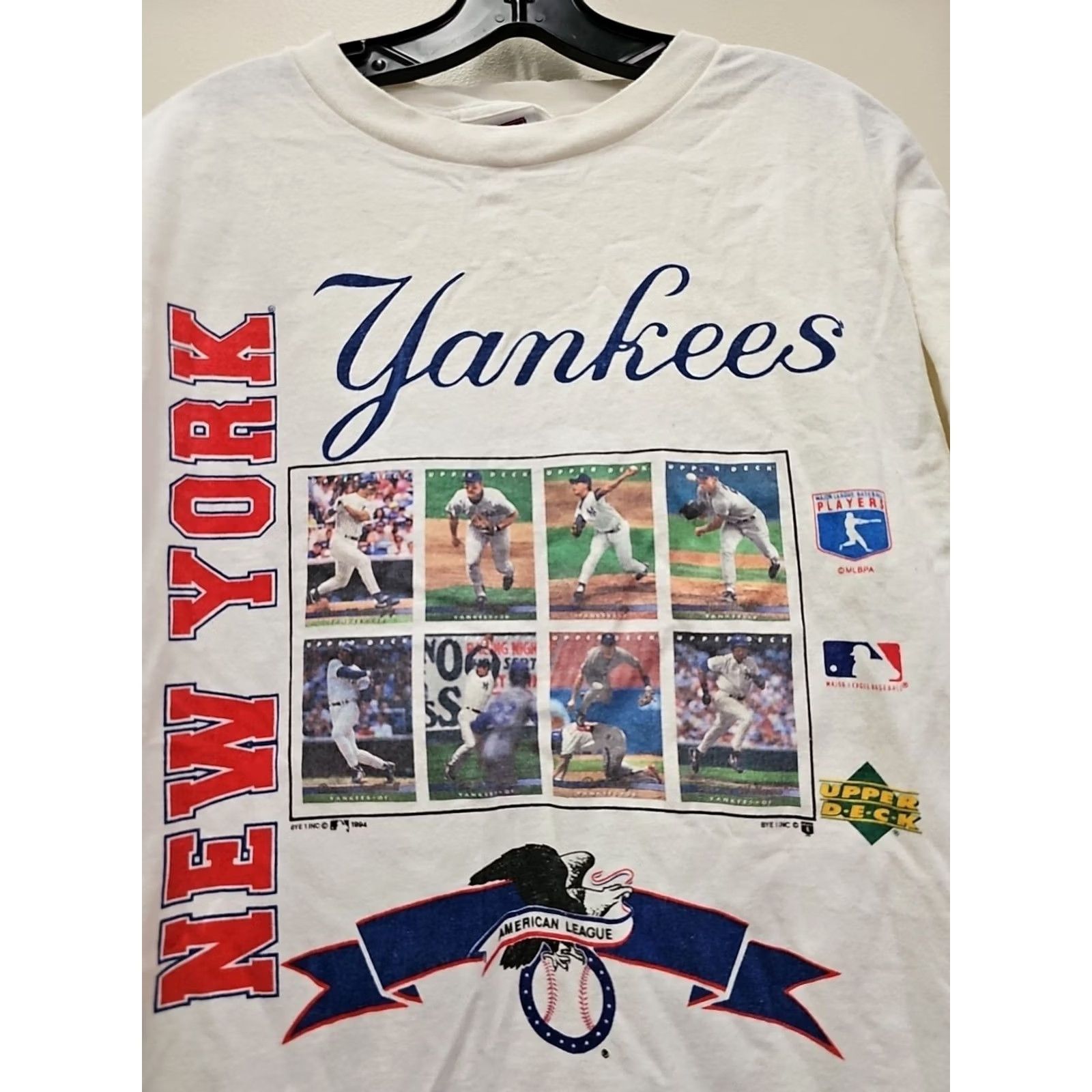 Vintage Vintage 90s Men’s Large Yankees Baseball Card Tee Shirt Upper Deck Rare Single T-Shirt Mens White 90s Budgets Sports Meme Size US L / EU 52-54 / 3 - 2 Thumbnail